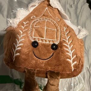 Brown Plush Gingerbread House Toy